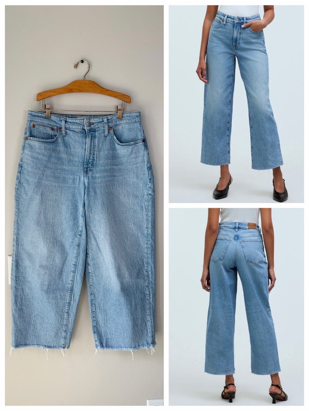 Madewell Light Medium Wash The Curvy Perfect Vintage Wide Leg Crop Jeans